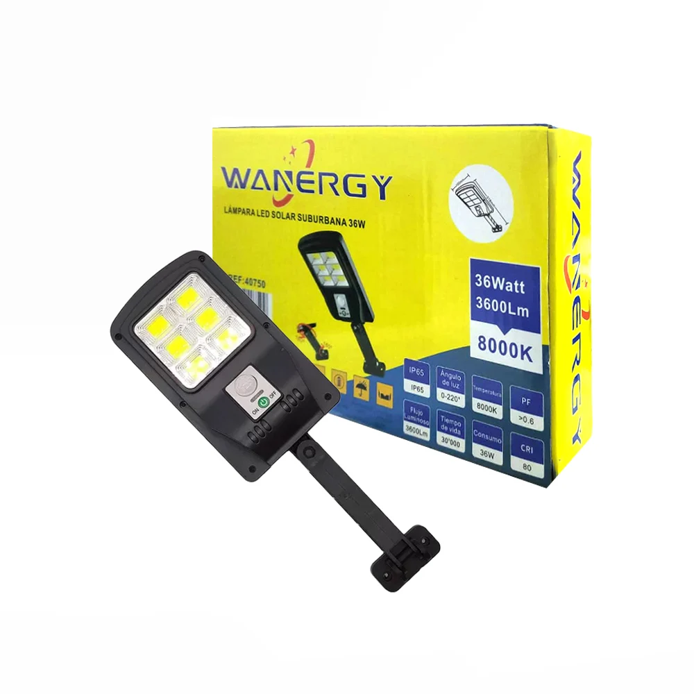 Lámpara led solar suburbana wanergy con...