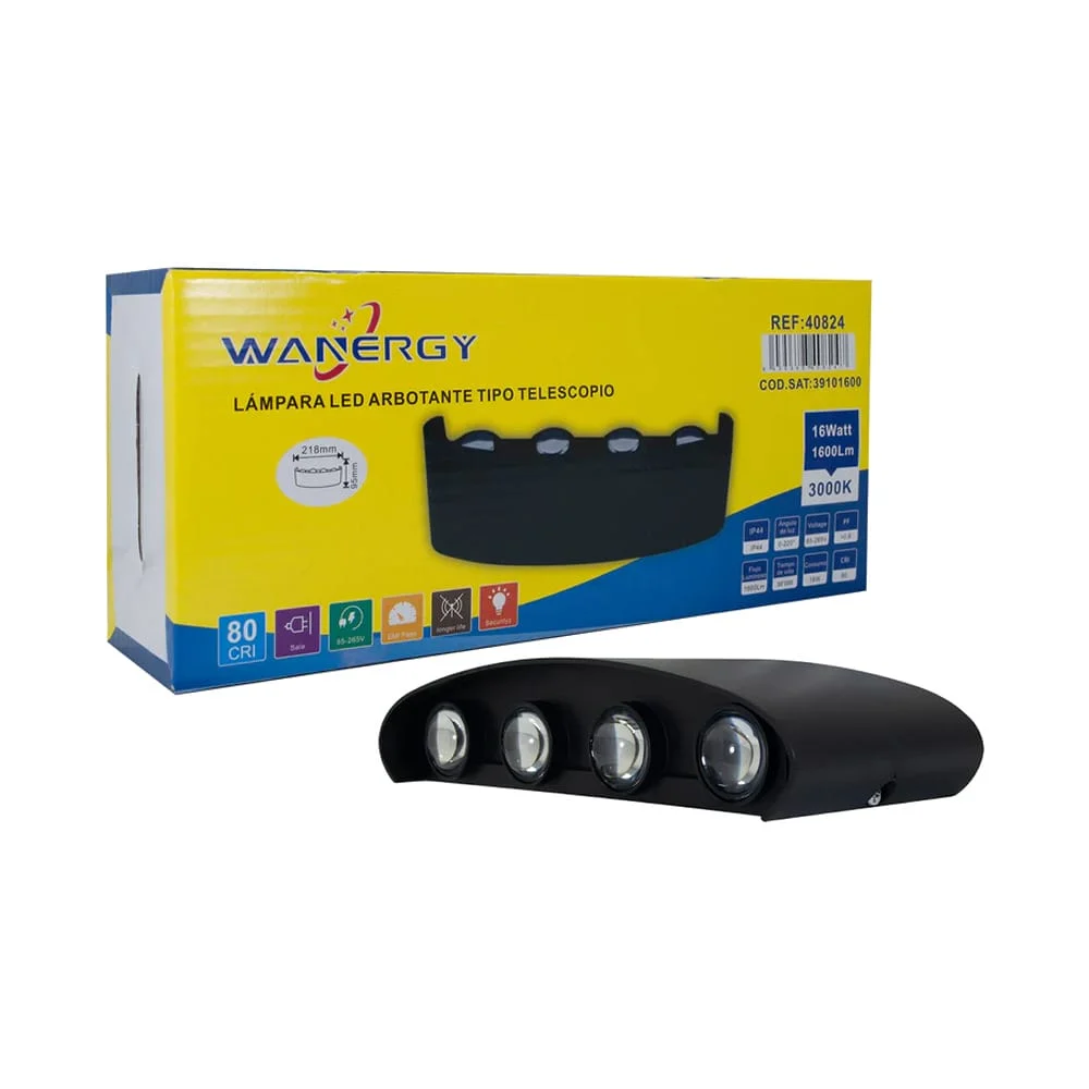 Lámpara led de pared wanergy tipo telescopio 16w / 3000k 40824