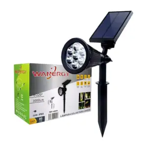 Lámpara solar wanergy en forma de estaca con panel solar 3000lm 30w 4…