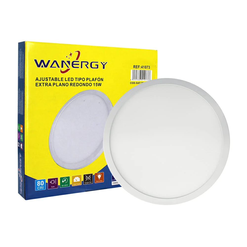 Panel led redondo wanergy extra plano con consumo de 15 watts / 41073