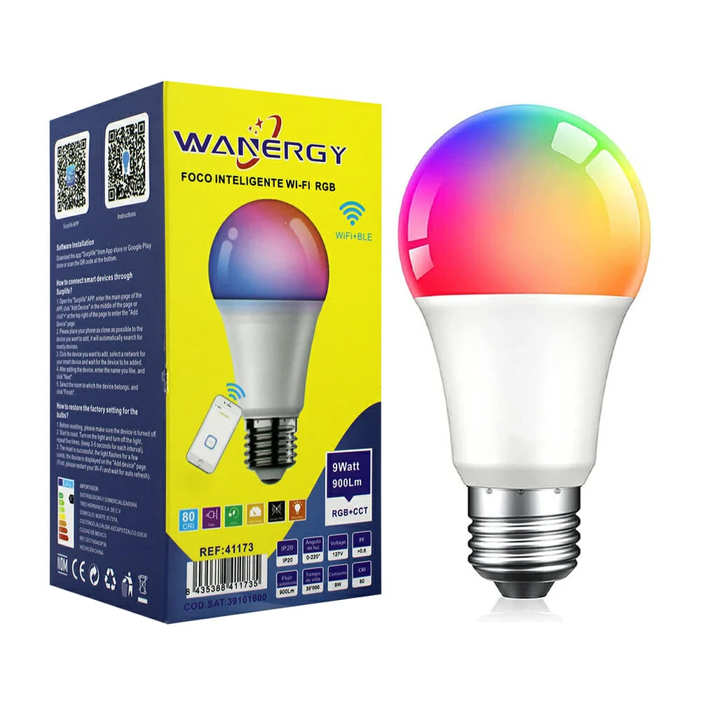 Foco led inteligente wifi rgb wanergy co...