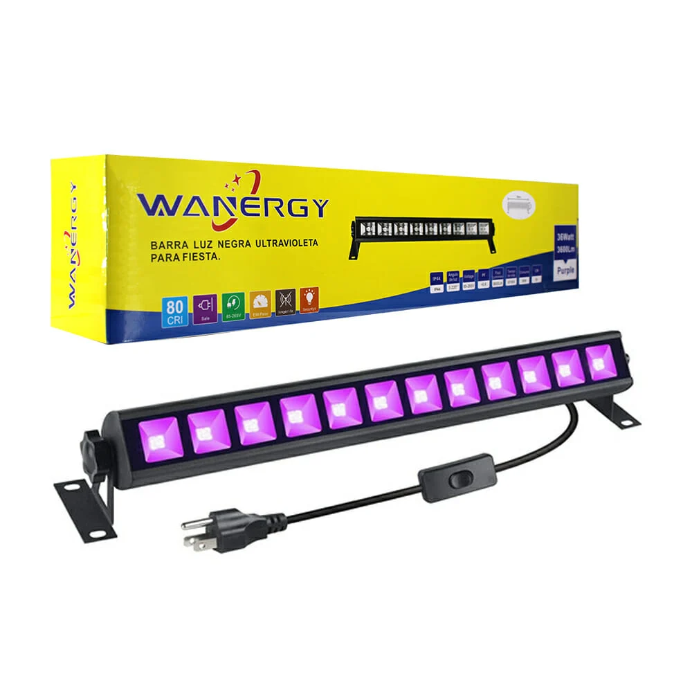 Barra de luz negra ultravioleta para fiesta 36w wanergy / 41237