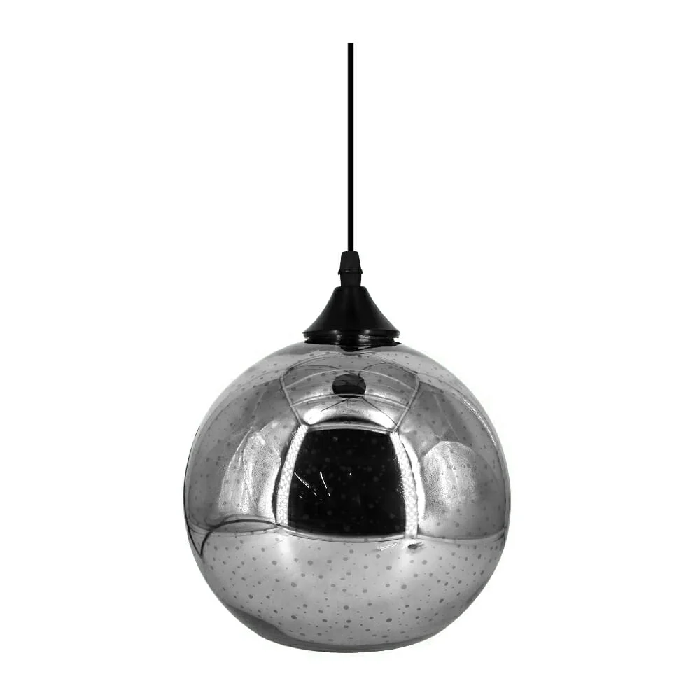 Lámpara colgante decorativa wanergy con forma de bola 3d color gris de cristal, socket e27 y cable de 1.2 metros / 412428