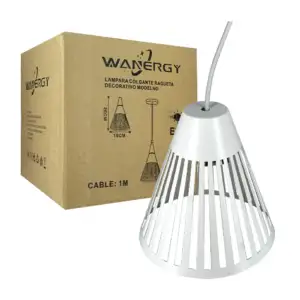 Lámpara colgante raqueta decorativo blanco, wanergy / 41249