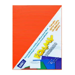 Paquete con 10 hojas de foamy corrugado tamaño carta color naranja / …