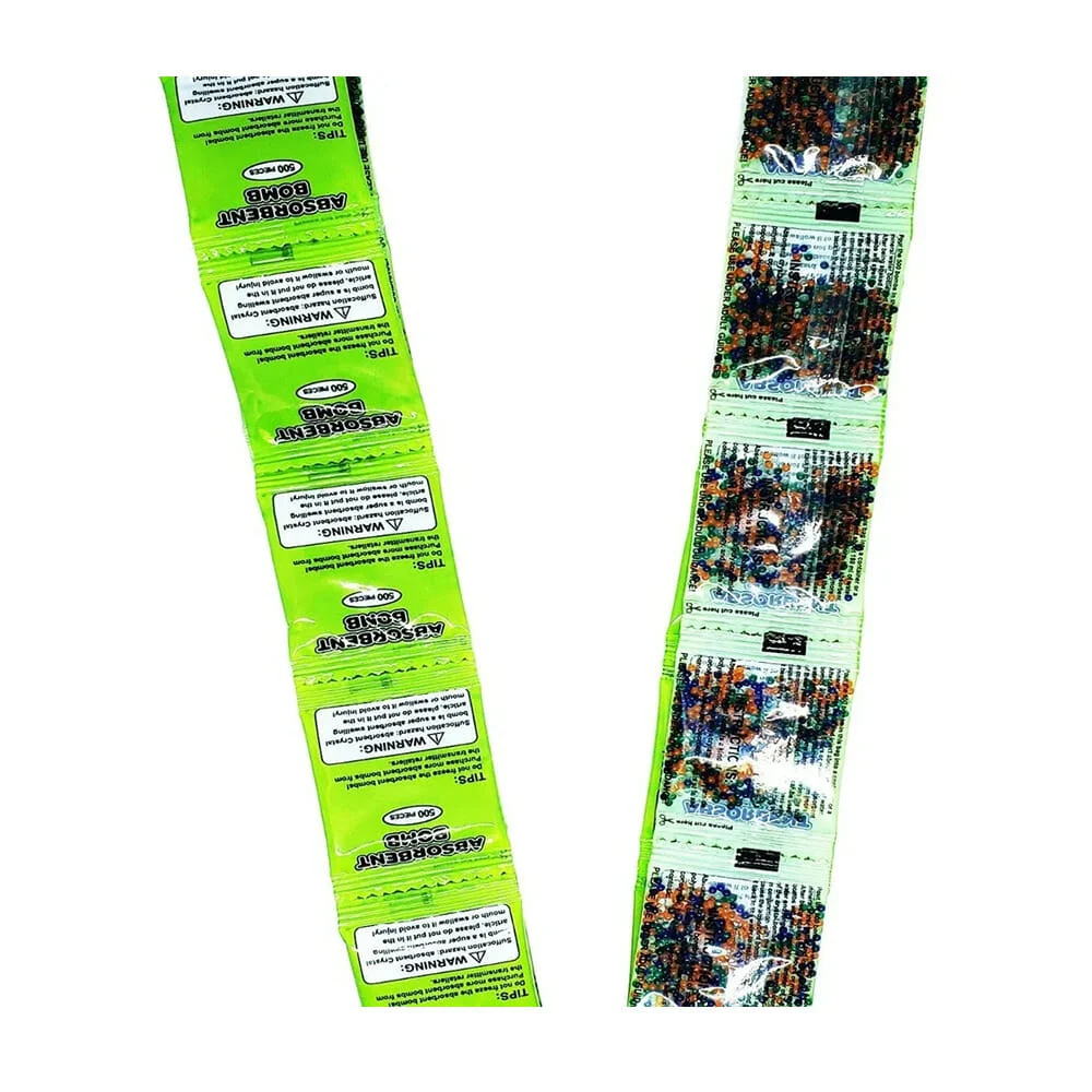 Tira con 20 sobres de 500 bolitas de hid...