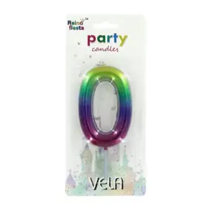 Vela multicolor de cera reino fiesta con forma de número 13cm, varied…