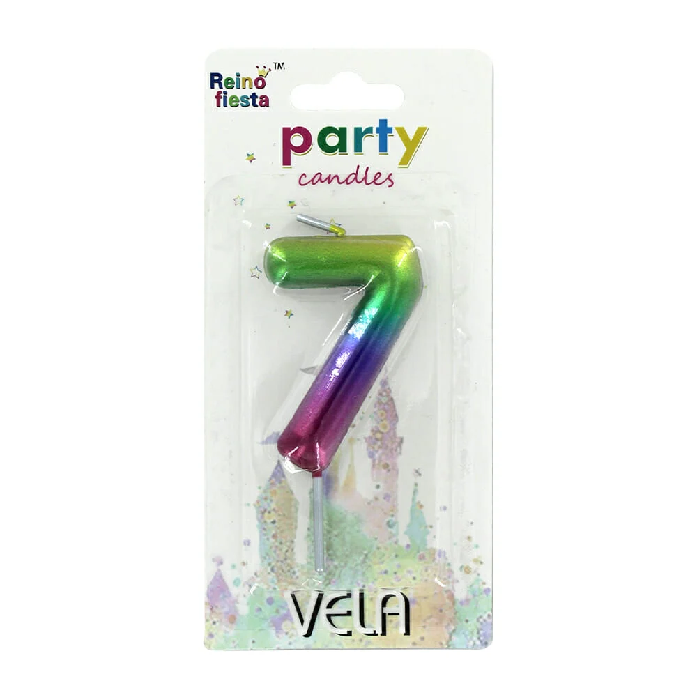 Vela multicolor de cera reino fiesta con...
