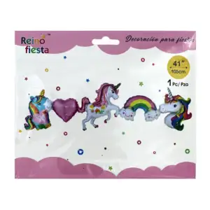 Set de globos reino fiesta en forma de unicornios, corazón y arcoíris…