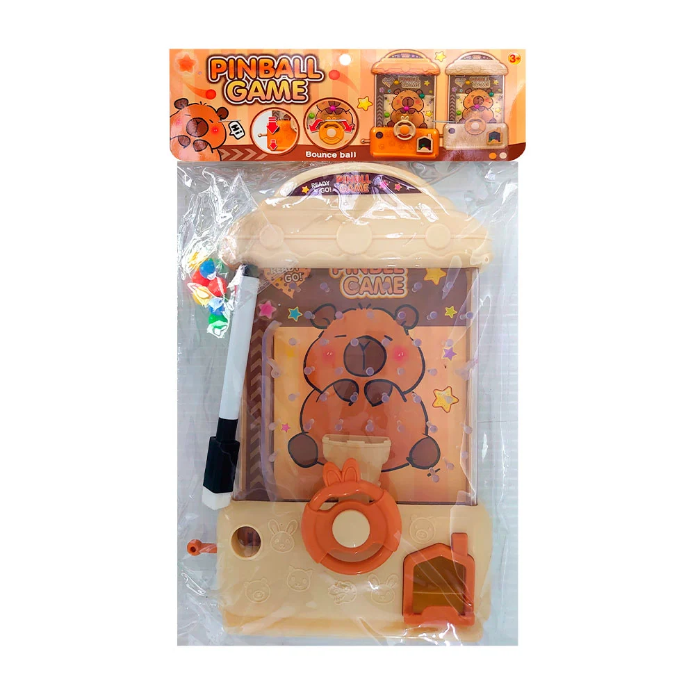 1pza Juguete de pinball con bolitas, estampado de capibara, pizarrón trasero y cuerpo de plástico, variedad de colores / pinball game / ready go / 518a-2