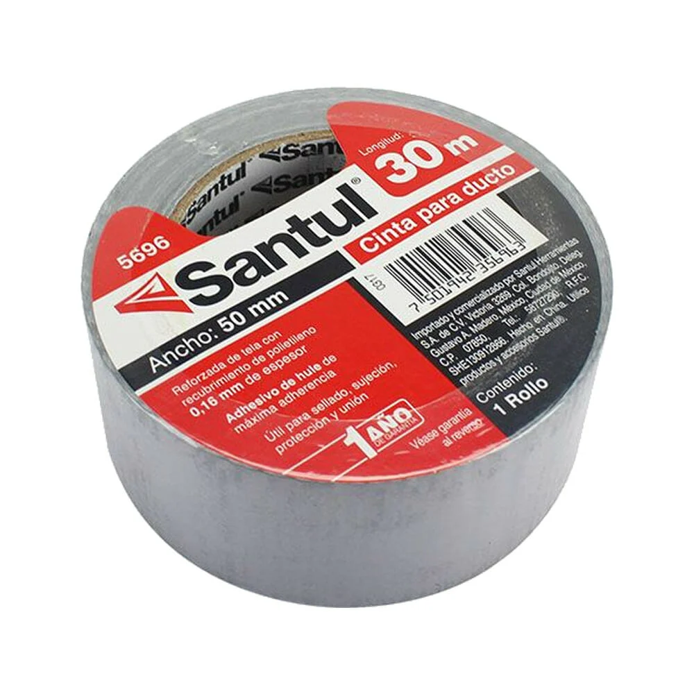 1pza Cinta gris santul de 30 metros con ancho de 50mm para ducto / 1122 / 356963