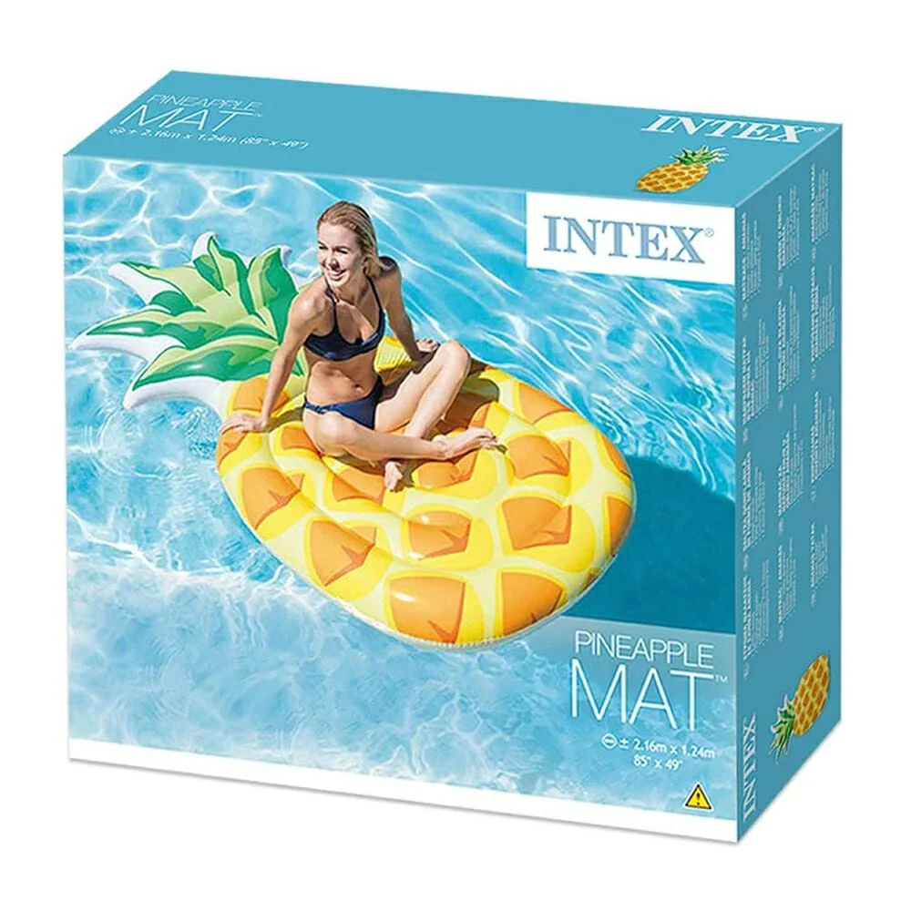 Inflable montable con diseño y estampado de piña para piscina, 2.16m x 1.24m / 58761eu
