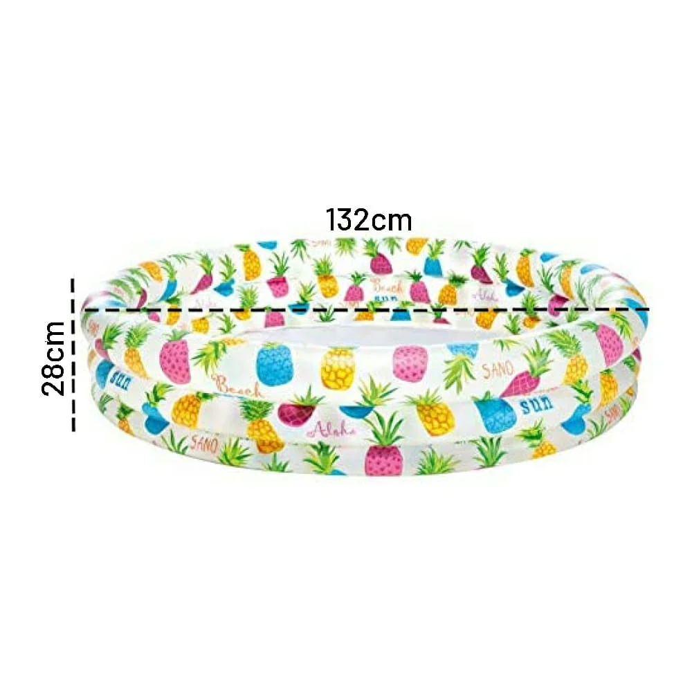 Kit 3 en 1, alberca infantil 1.32m x 28cm + 1 pelota y 1 salvavidas / intex 59469