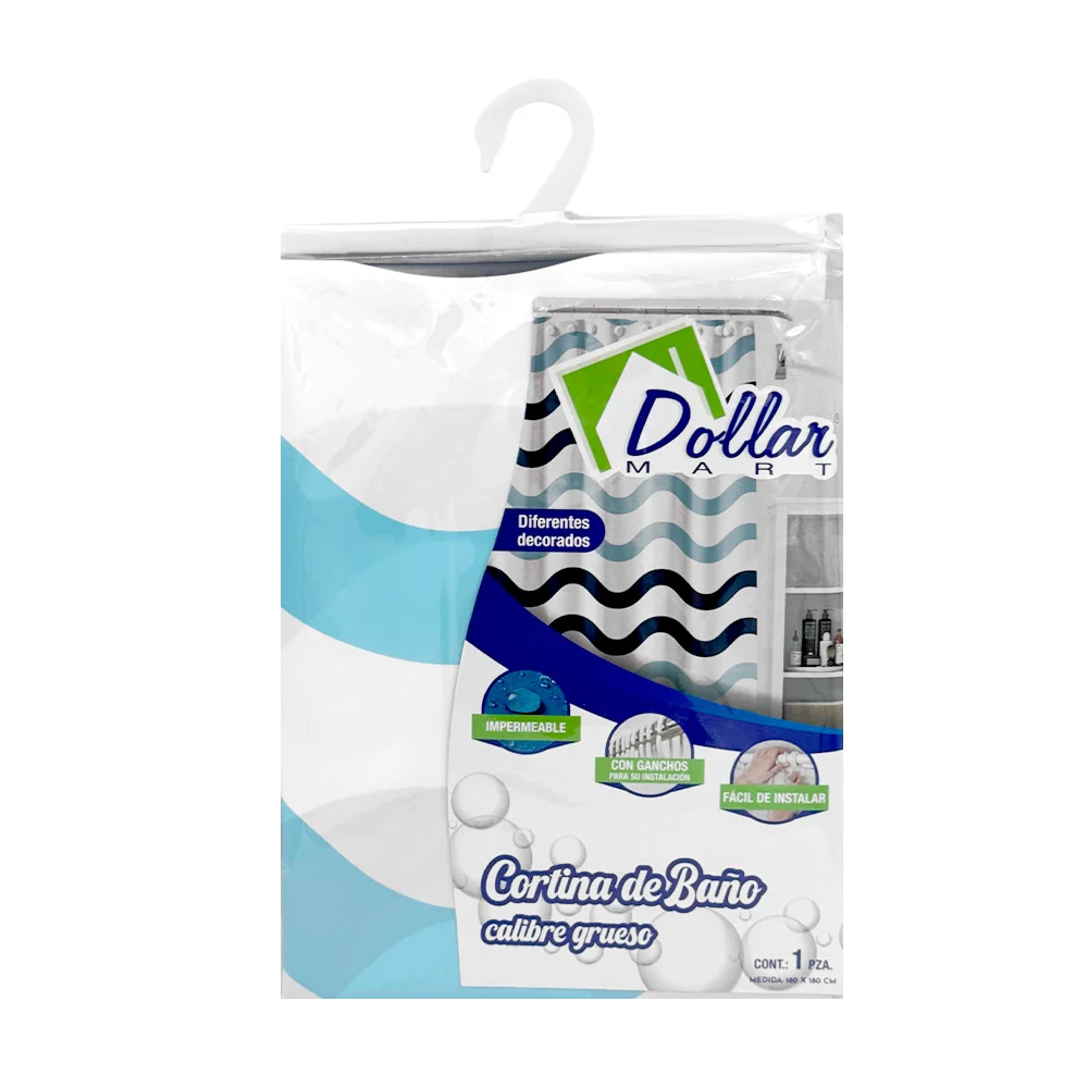 1pza Cortina grande y gruesa para baño,...