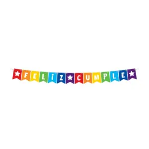 Banner banderín feliz cumple de 14 piezas granmark con listón de 3.5 …