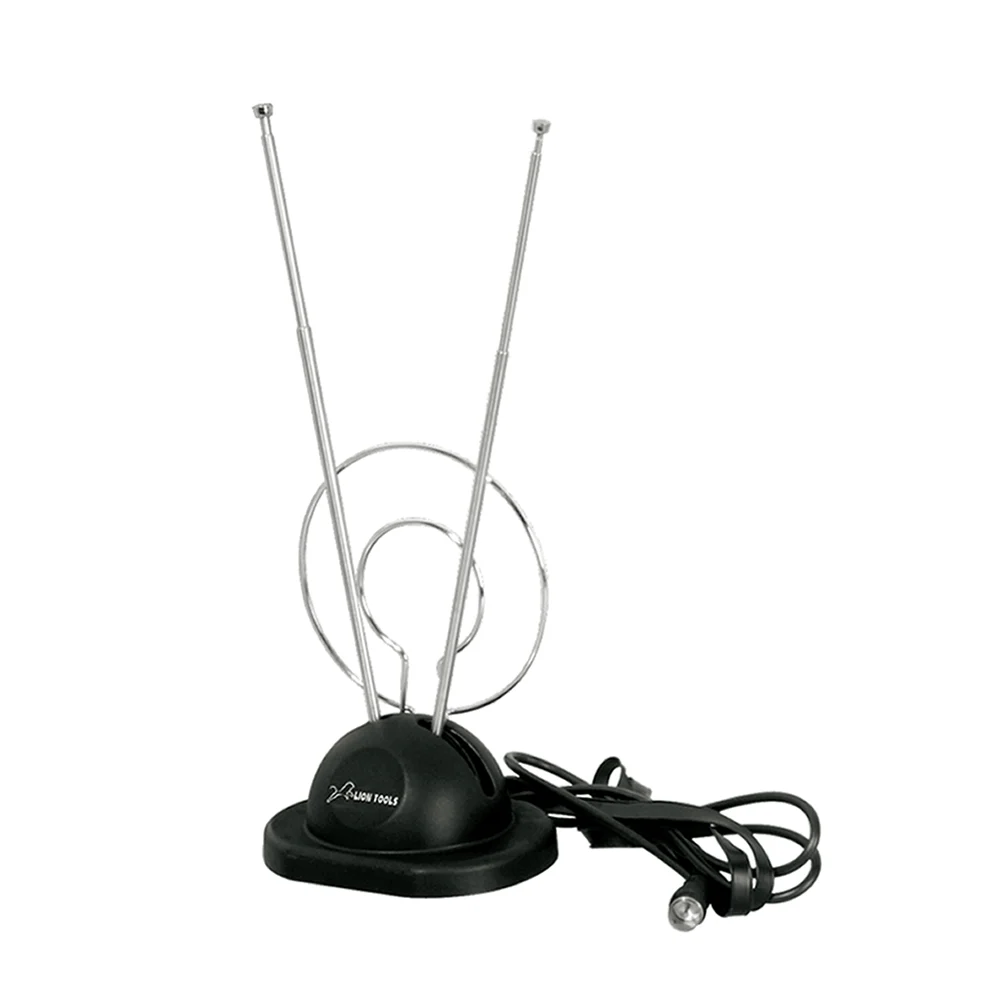 Antena de conejo lion tools para televisión con doble aro y base / 6829