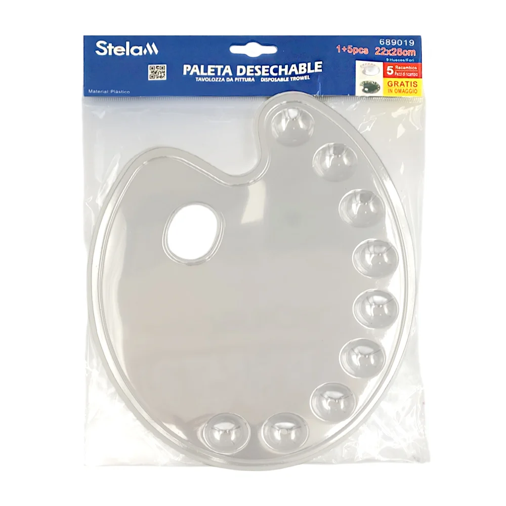 Paleta desechable para pintura, 9 espacios / 689019 / stelam