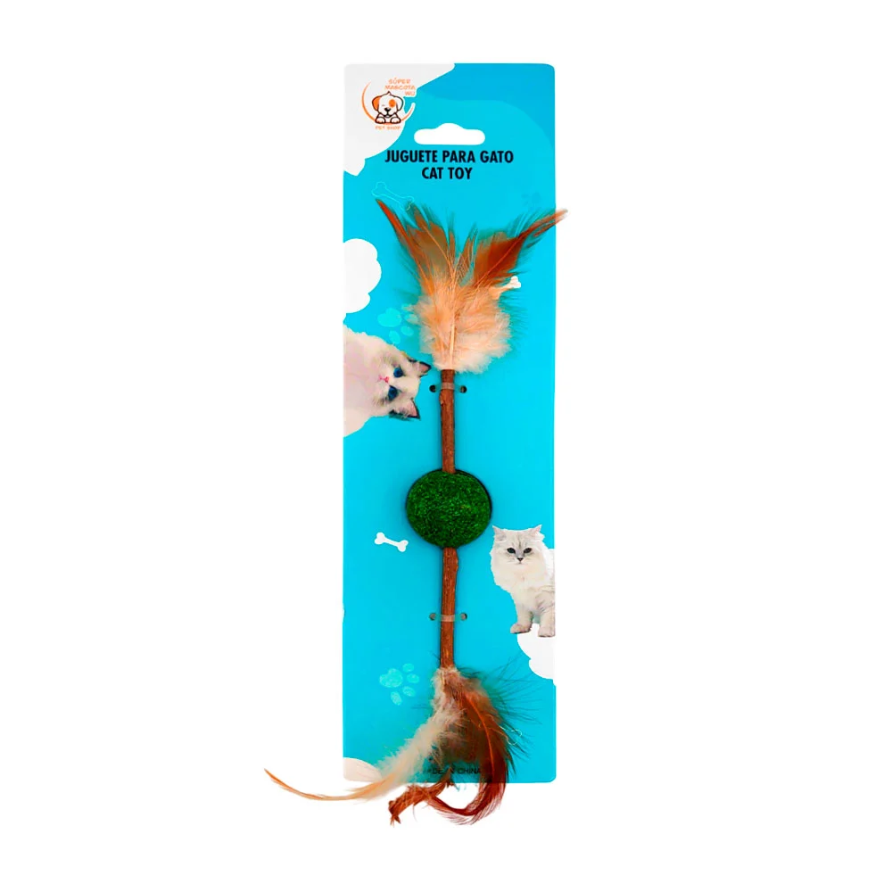 Juguete para gato con catnip, madera y p...