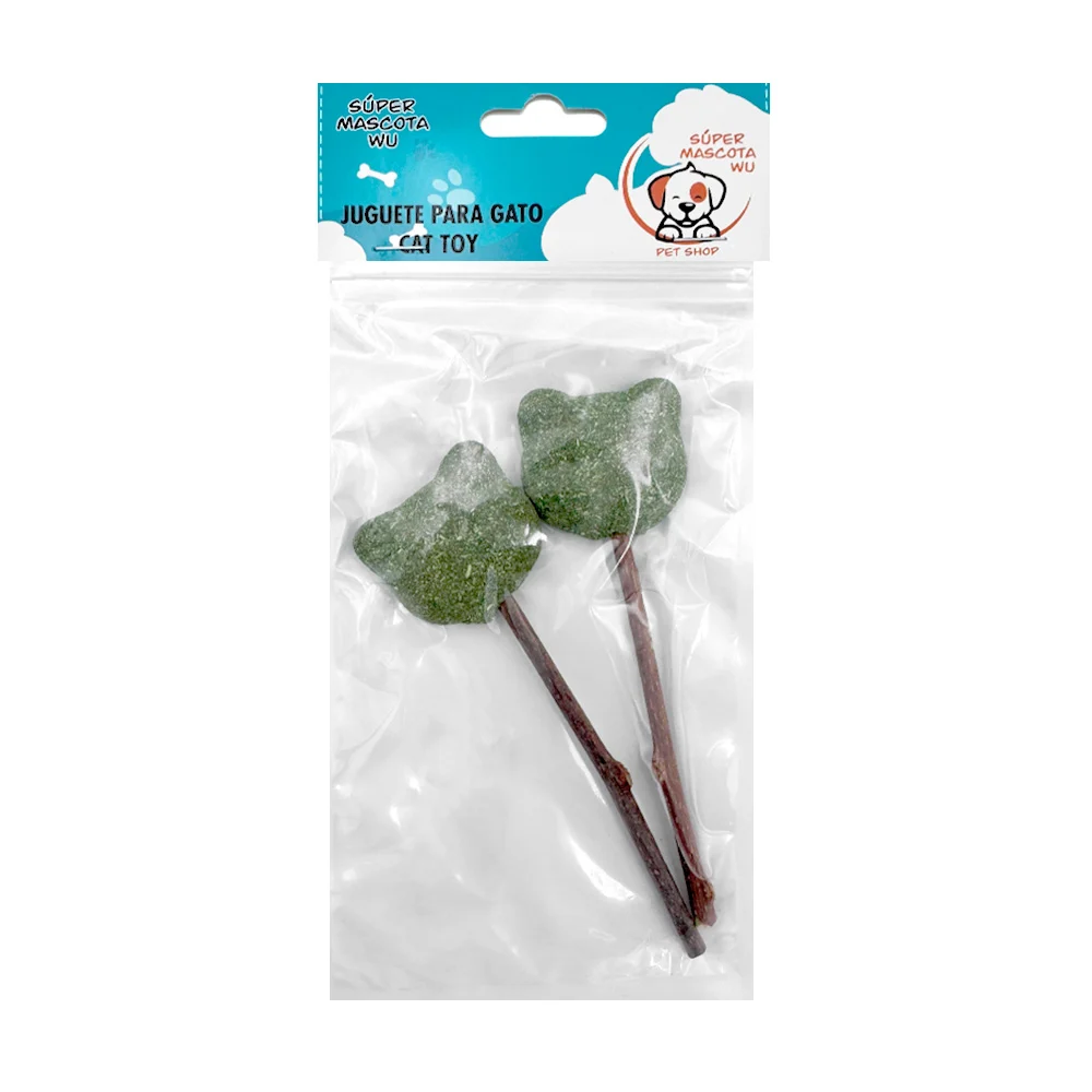 Paquete con 2 paletas de catnip en forma de orejitas de gato / 73494