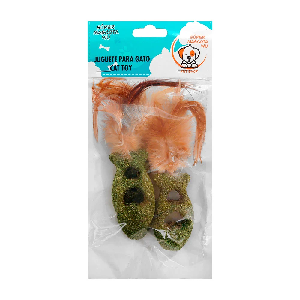 Paquete con 3 peces de catnip con plumas...
