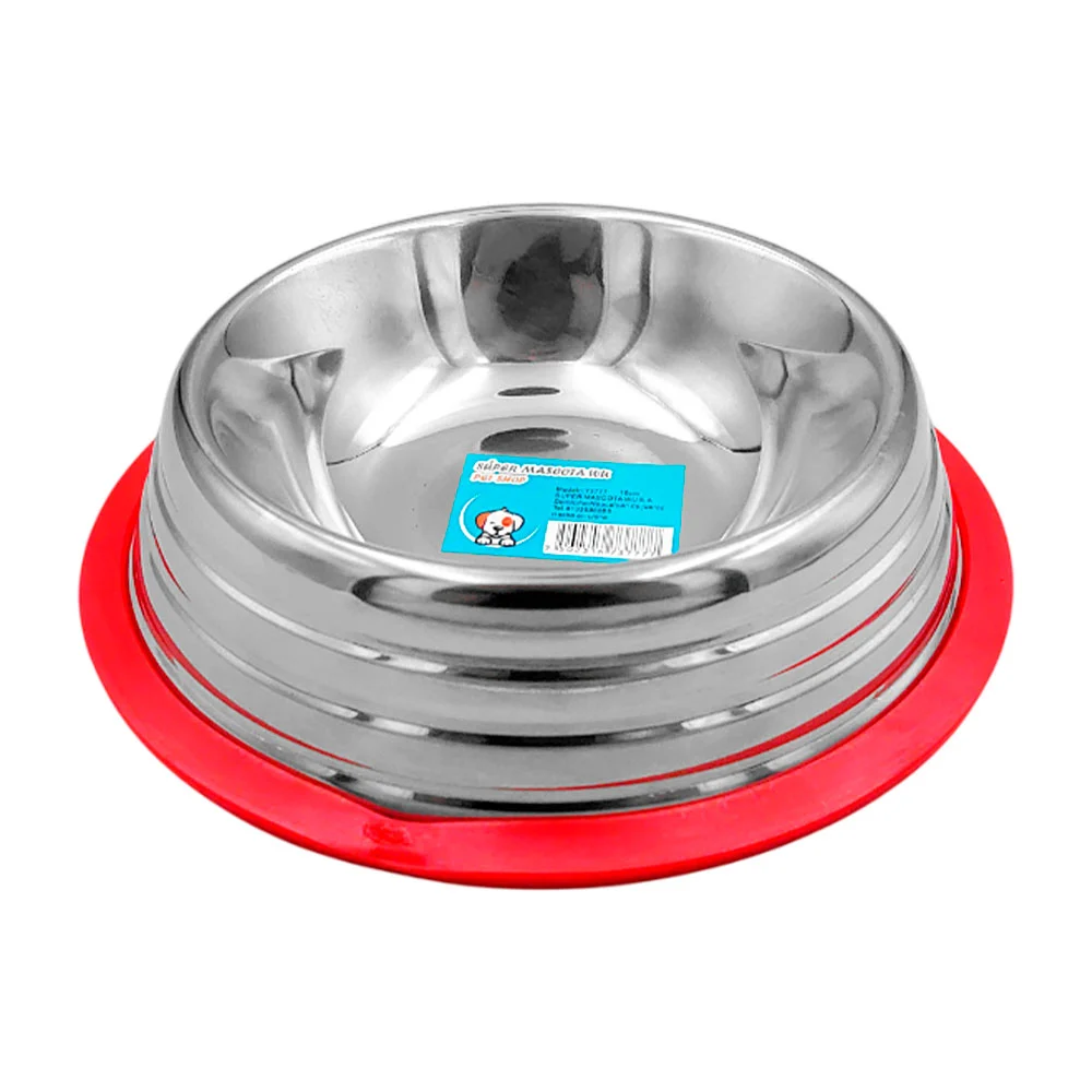 Plato tazón de acero inoxidable antideslizante con relieve / 73777