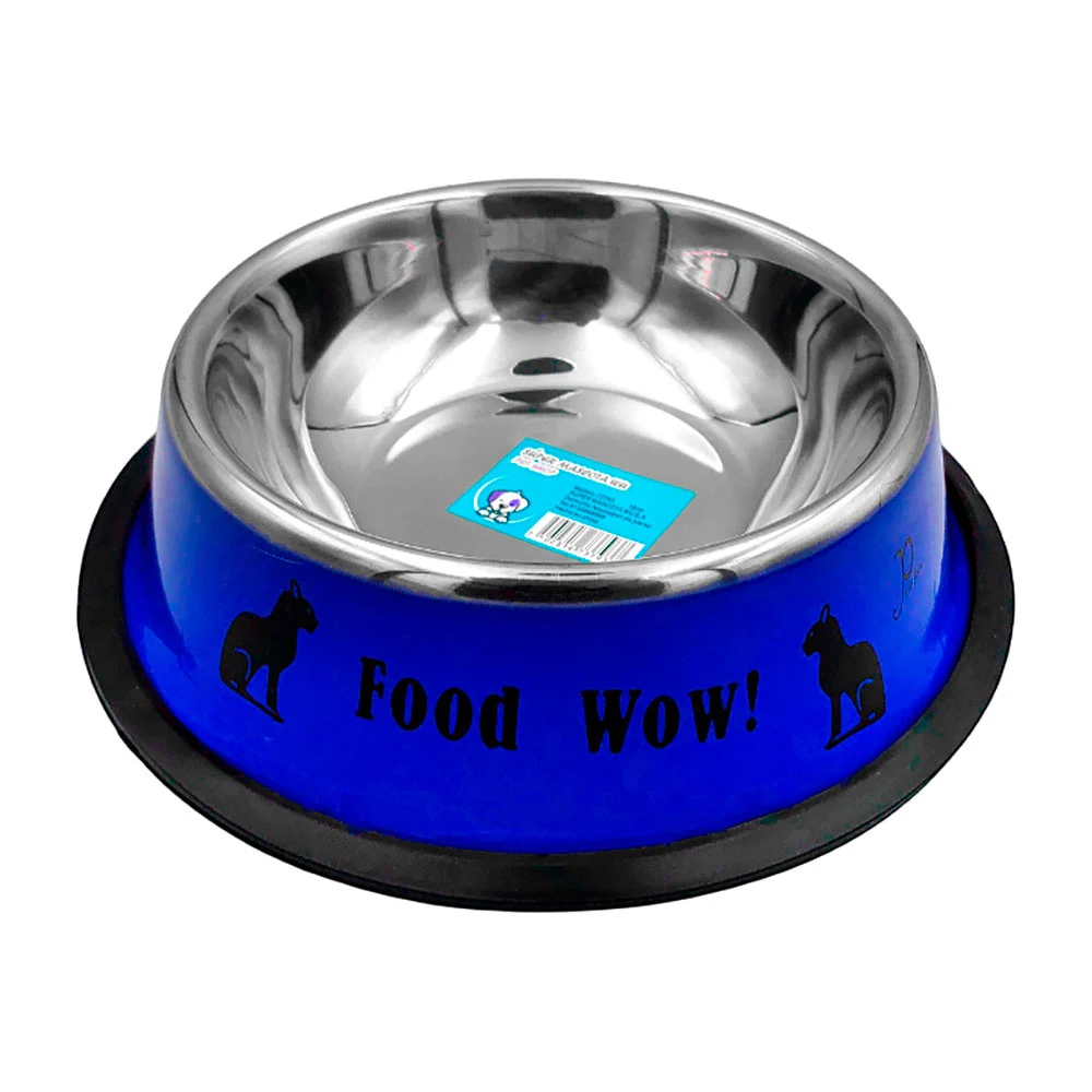 Plato tazón metálico antideslizante, 18cm, colores surtidos / 73793 / food wow