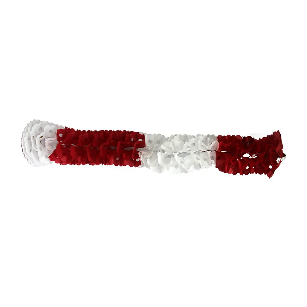 Adorno colgante bicolor con forma de gusano de papel china rojo-blanco / gusano papel 3