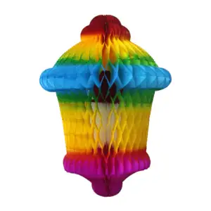 Farol tipo adorno navideño colgante 3d de papel china multicolor en f…