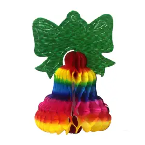 1pza Adorno navideño colgante en forma de campana con moño 17cm, vari…