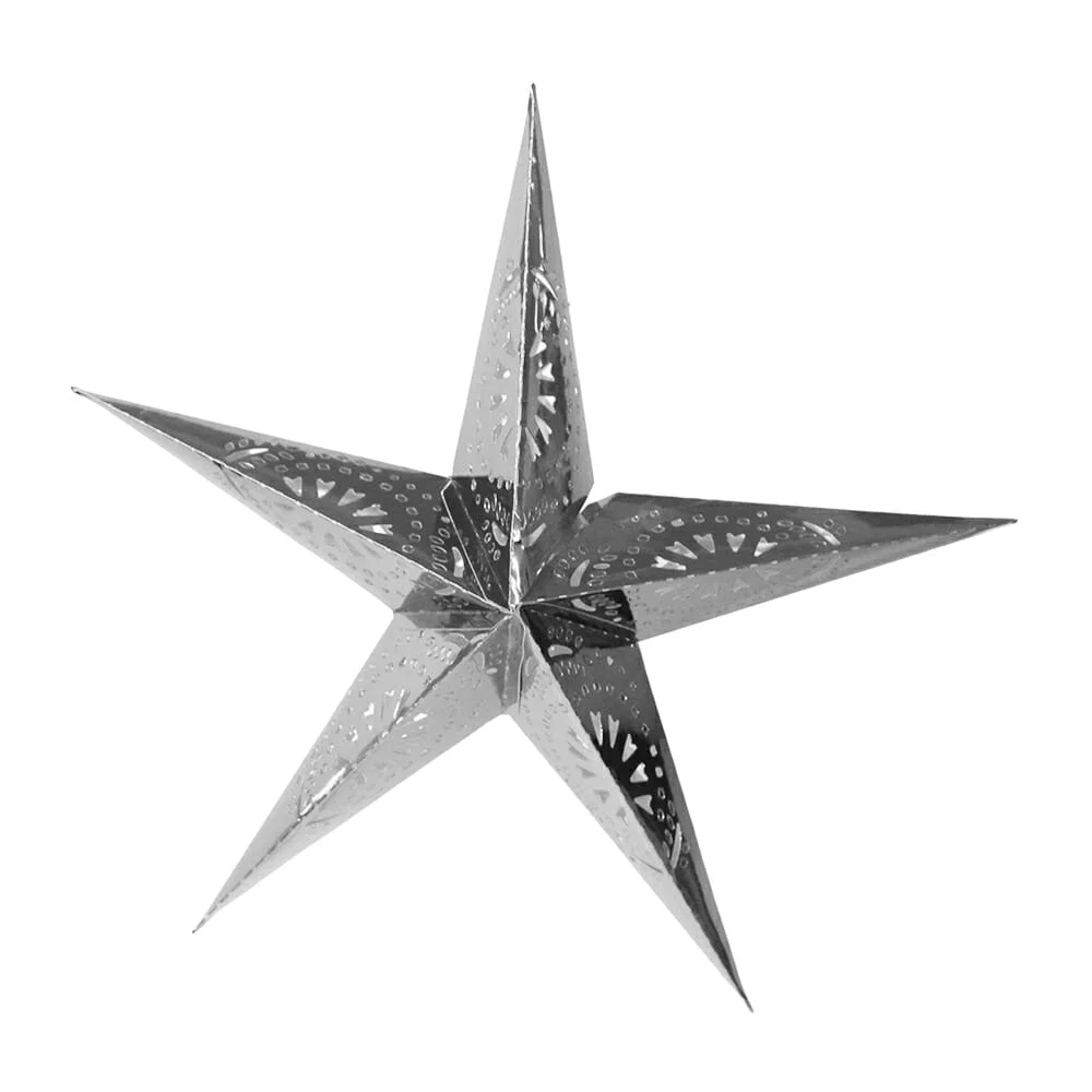 1pza Adorno navideño metálico en forma de estrella para iluminar destello 55cm, variedad de colores / estrella destello