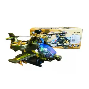 Helicóptero móvil de juguete con 4 hélices y diseño tipo camuflajeado…
