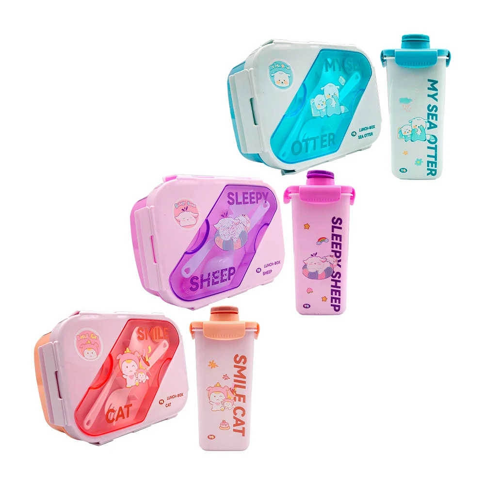 Juego de tupper rectangular con 2 compar...