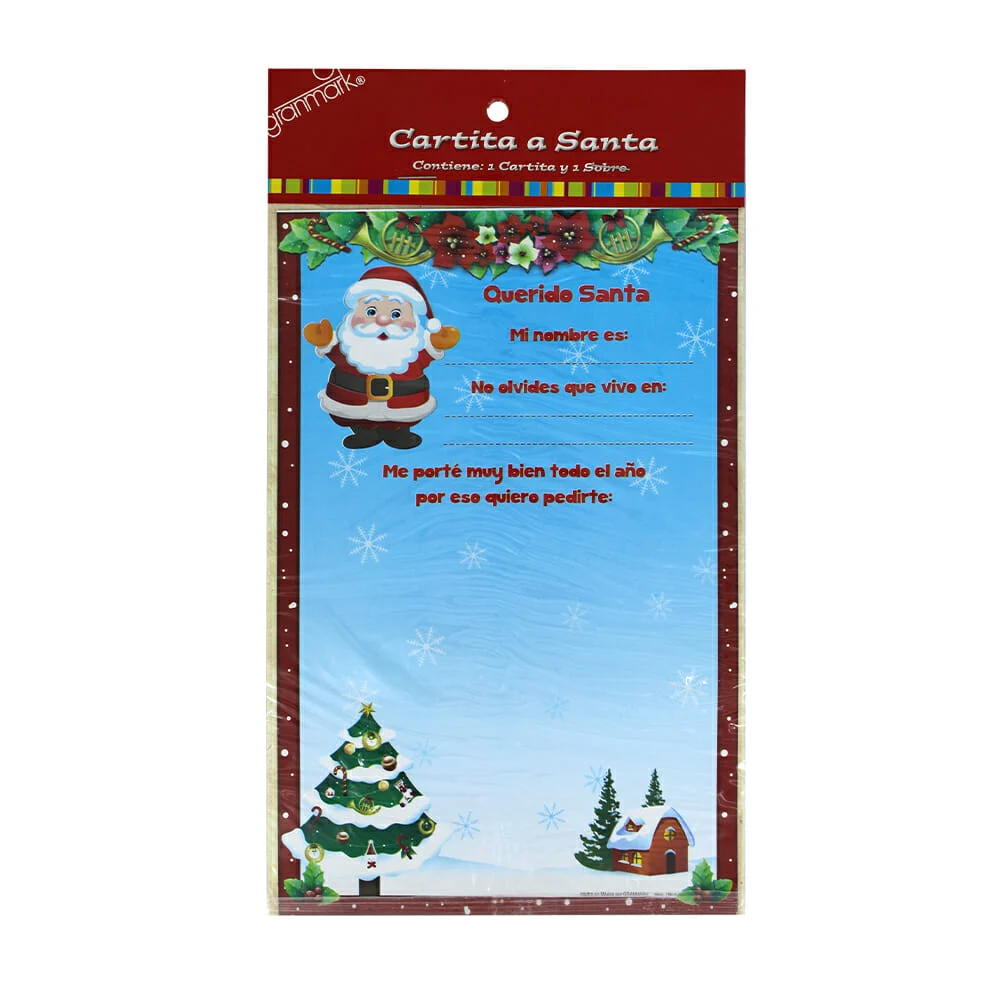 1pza Tarjeta postal diseñada para hacer carta a santa, variedad de diseños 790