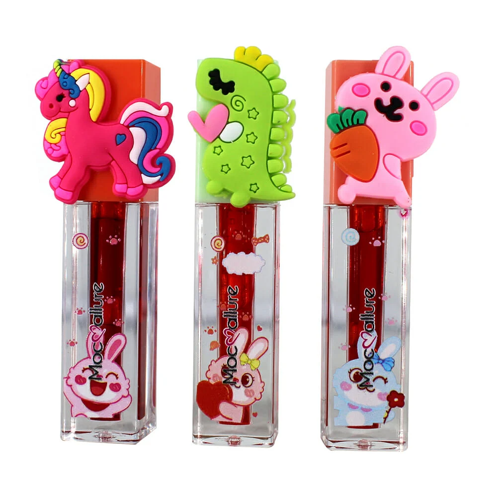 1pza Brillo labial mágico moc mallure con decoración de animales, variedad de tonos / 8043