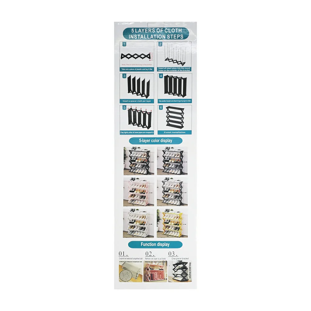 Organizador zapatero multifuncional con 5 niveles 57x20x65.5cm / shoe rack / yh8809-5