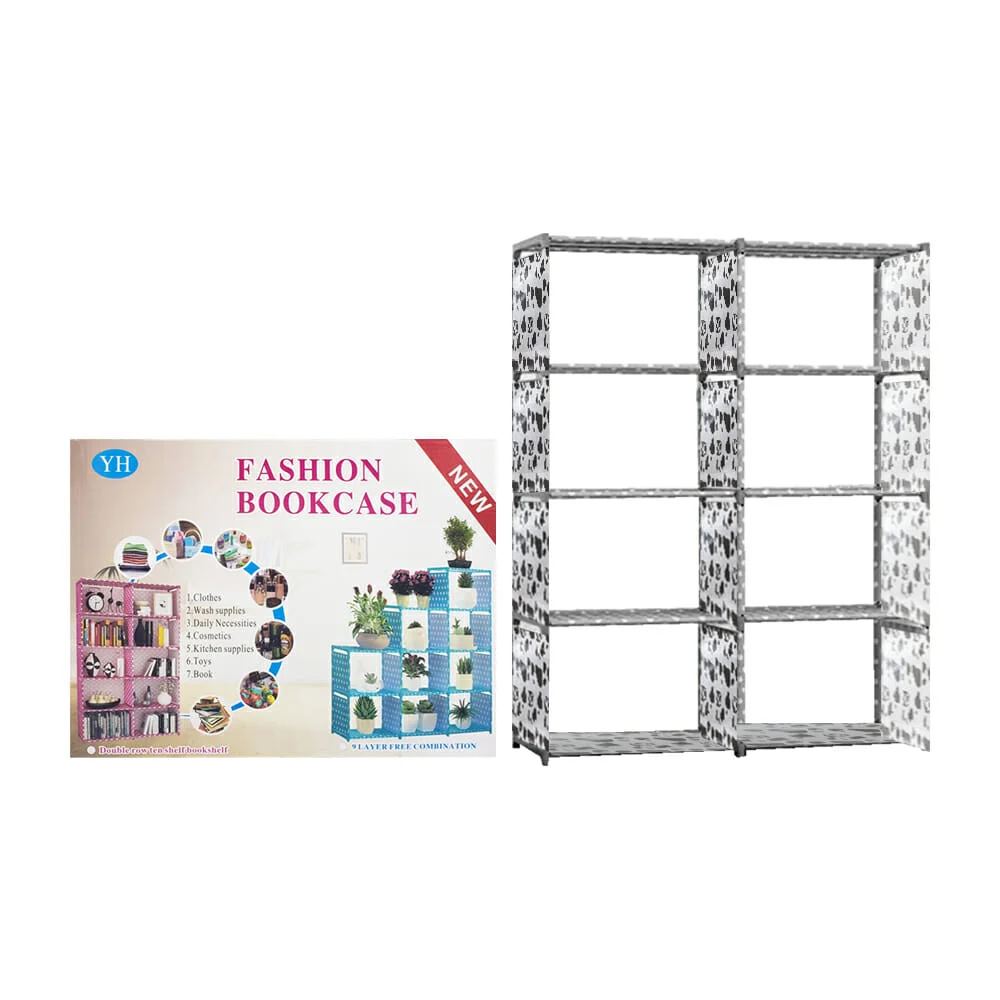 Organizador multifuncional armable 2 en 1 con 8 compartimientos / fashion bookcase