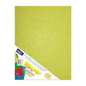 Paquete con 10 hojas de foamy diamantado irisado color amarillo 70x90…