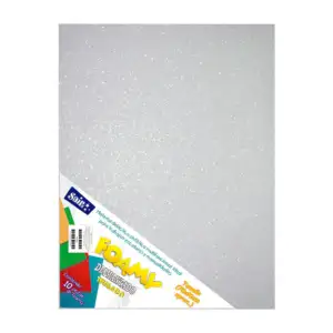 Paquete con 10 hojas de foamy diamantado irisado color blanco 70x90cm…
