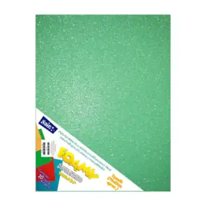 Paquete con 10 hojas de foamy diamantado irisado color verde aqua 70x…