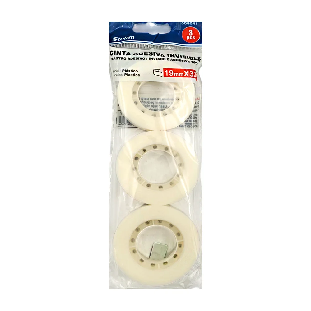 Paquete con 3 cintas adhesivas invisible 19mmx33m / 864847