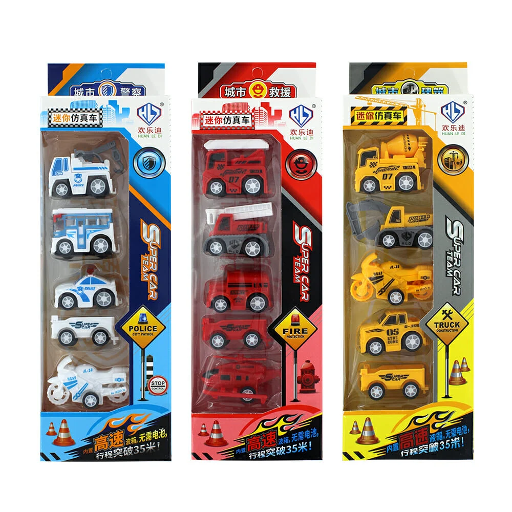 Paquete con 5 carros pequeños de juguete, variedad de diseños / super car team / 876-1