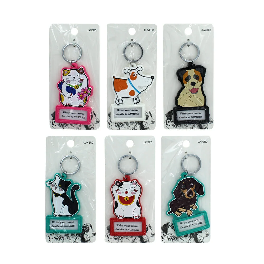 1pza Llavero en forma de perro y gato / ...