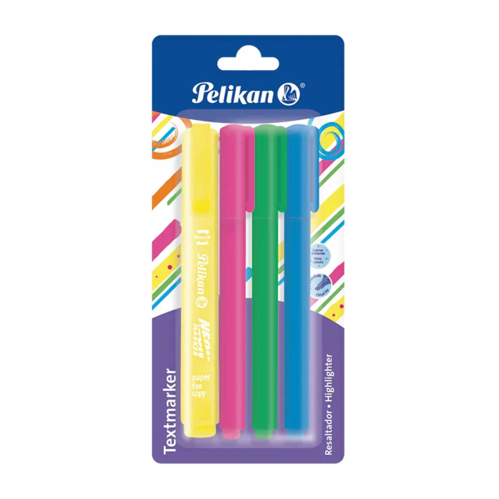 Paquete con 4 marcatextos tj neon marker...
