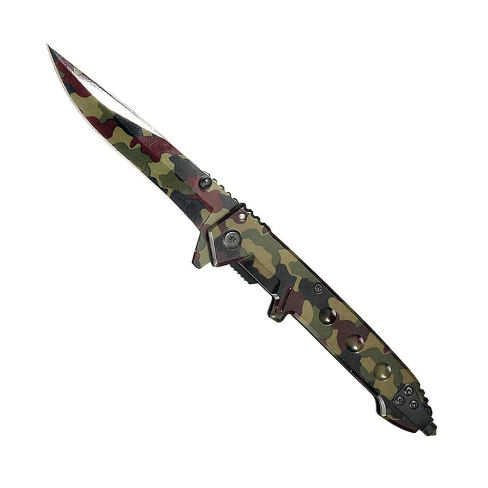 Navaja táctica lion tools con estampado de camuflaje verde recta 4 / 9459