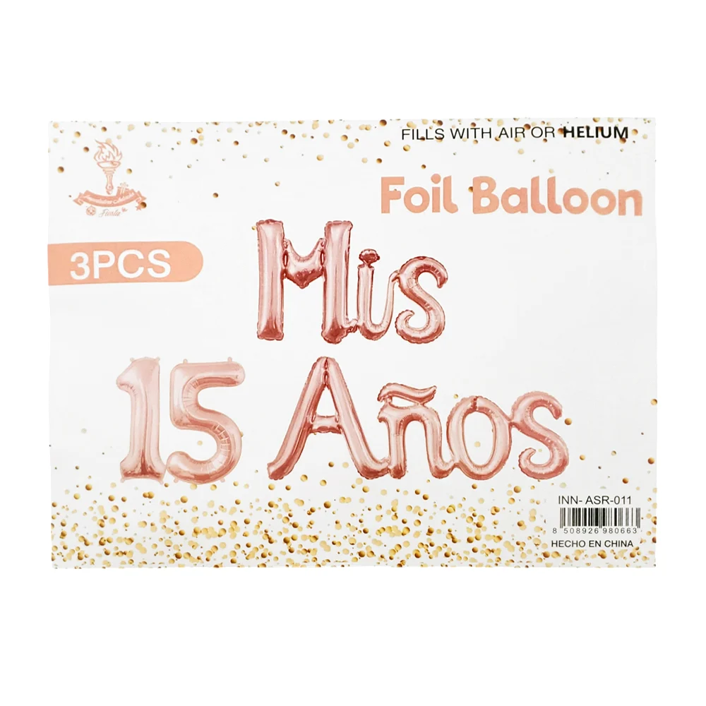 Paquete con 3 globos efecto metálico co...
