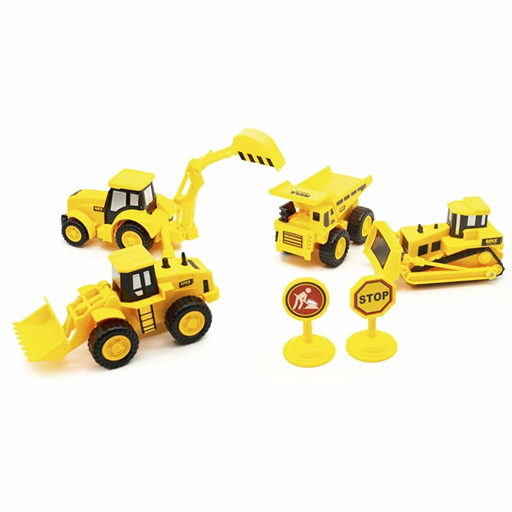 Paquete con 4 carros de juguete con diseño de maquinaria para construcción / max truck / 998-41d