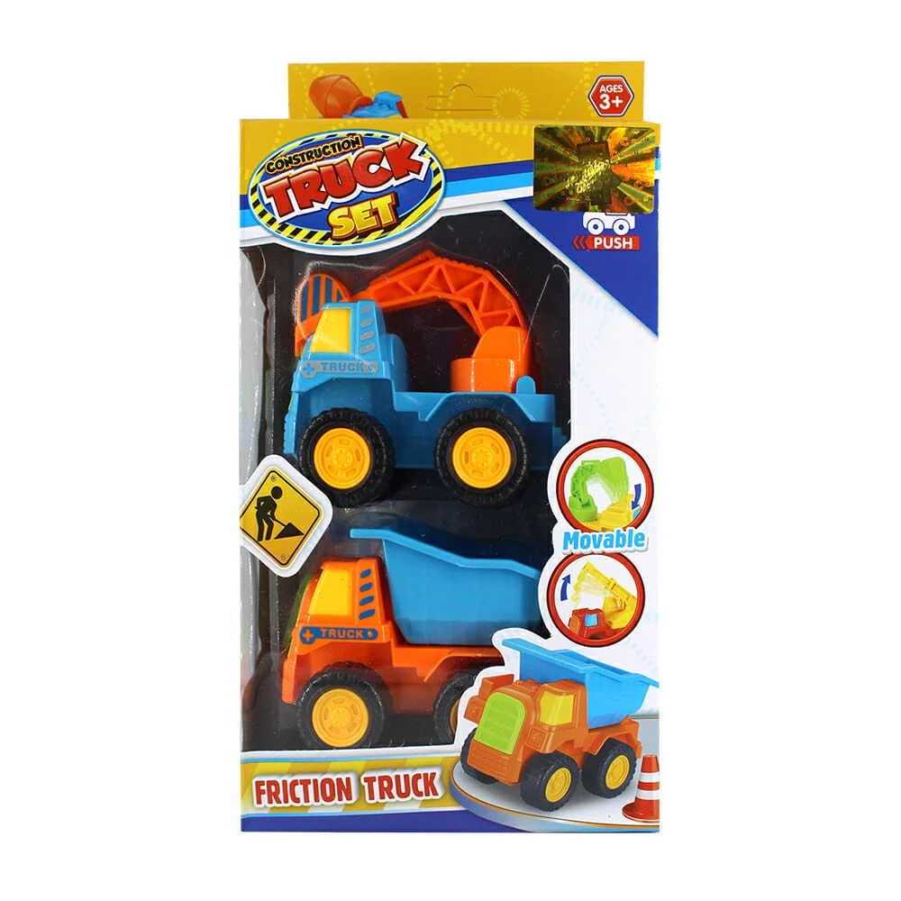Paquete con 2 carros de fricción con diseño de maquinaria para construcción / 998-42b