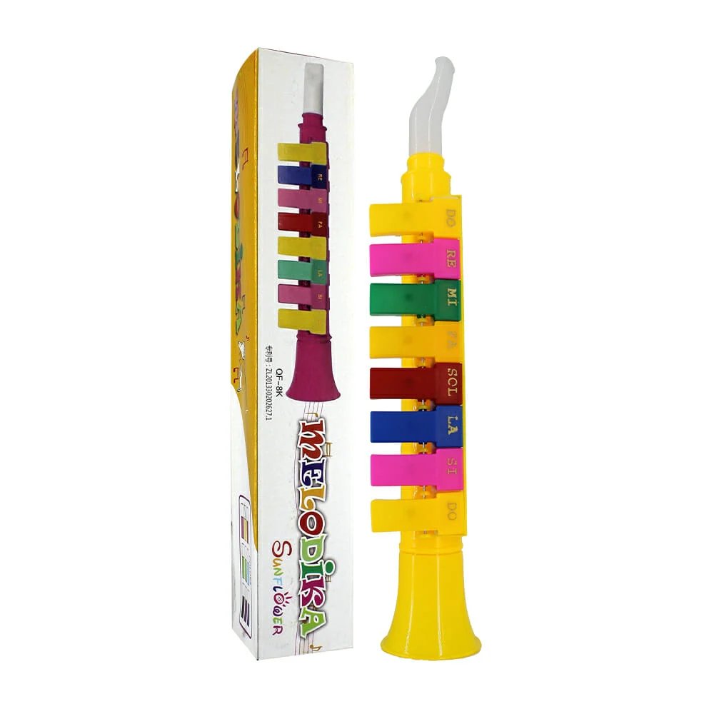 Trompeta interáctiva de plástico con notas musicales, variedad de colores / qf-8k