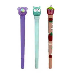 1pza Pluma de gel + led con diseño de oso, fresa, conejo variedad de …