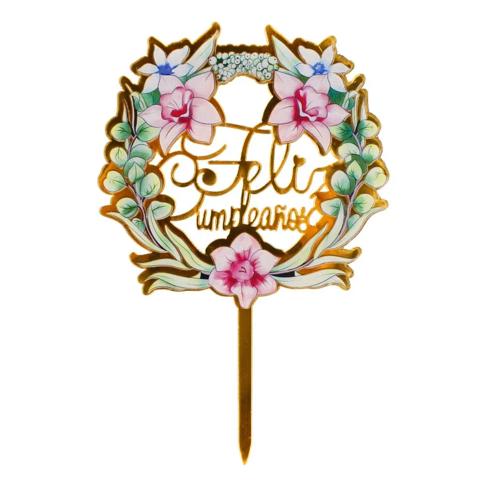 Cake topper pastel adorno happy birthday/ feliz cumpleaños a-475